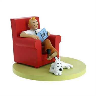 Moulinsart - Tintin i rød lænestol m. Terry